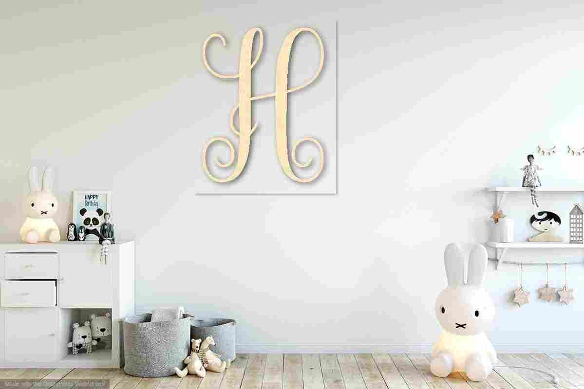 Unfinished Individual Wood Monogram Personalized - Weddings - Nursery - Wall Hang - up to 24" High DIY