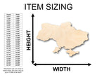 Unfinished Wooden Ukraine Shape - Country - Craft - up to 24"  DIY