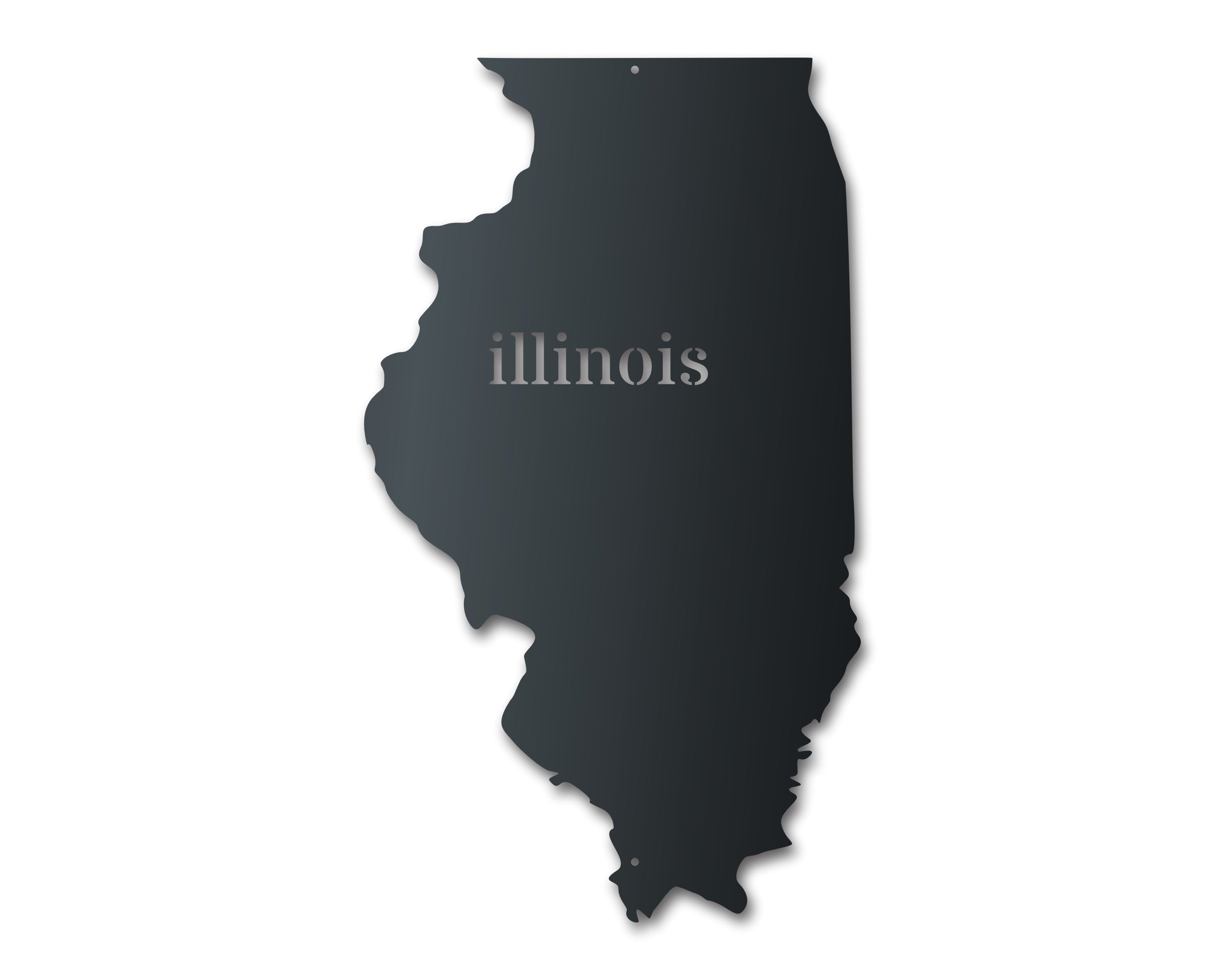 Metal Illinois Wall Art - Custom Metal US State Sign - 14 Color Options