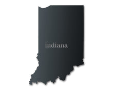 Load image into Gallery viewer, Metal Indiana Wall Art - Custom Metal US State Sign - 14 Color Options
