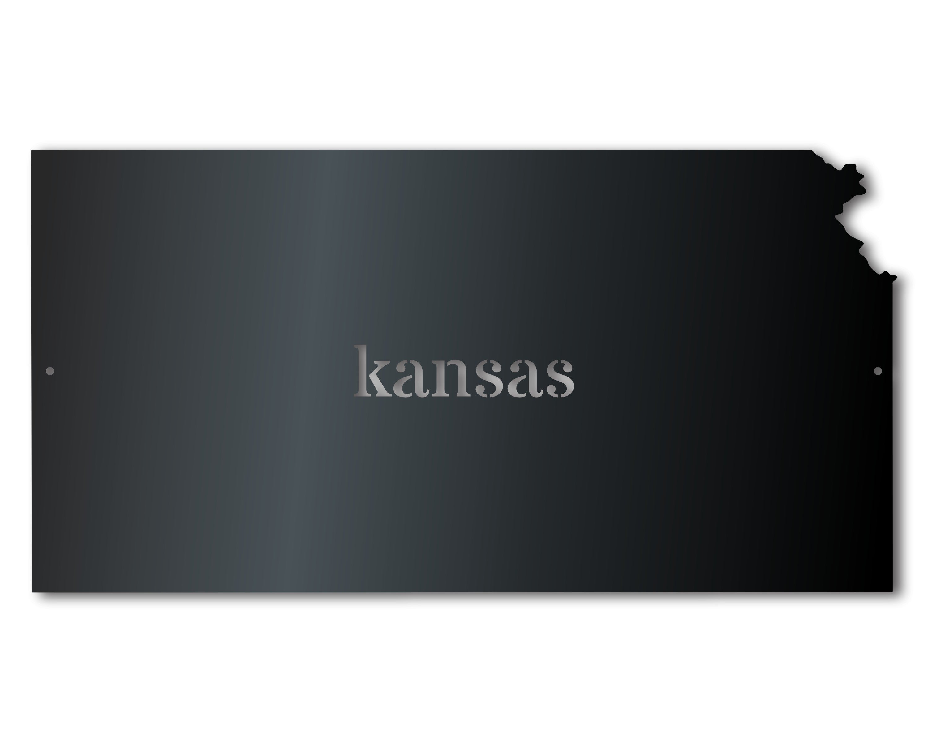 Metal Kansas Wall Art - Custom Metal US State Sign - 14 Color Options