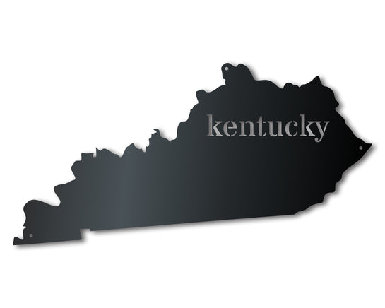Metal Kentucky Wall Art - Custom Metal US State Sign - 14 Color Options