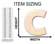 Load image into Gallery viewer, Unfinished Wood Block Letter C - Craft - up to 24&quot; DIY
