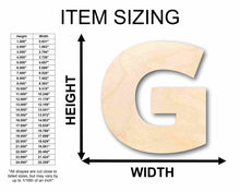 Load image into Gallery viewer, Unfinished Wood Block Letter G - Craft - up to 24&quot; DIY
