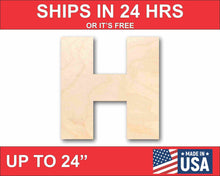 Load image into Gallery viewer, Unfinished Wood Block Letter H - Craft - up to 24&quot; DIY
