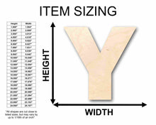 Load image into Gallery viewer, Unfinished Wood Block Letter Y - Craft - up to 24&quot; DIY
