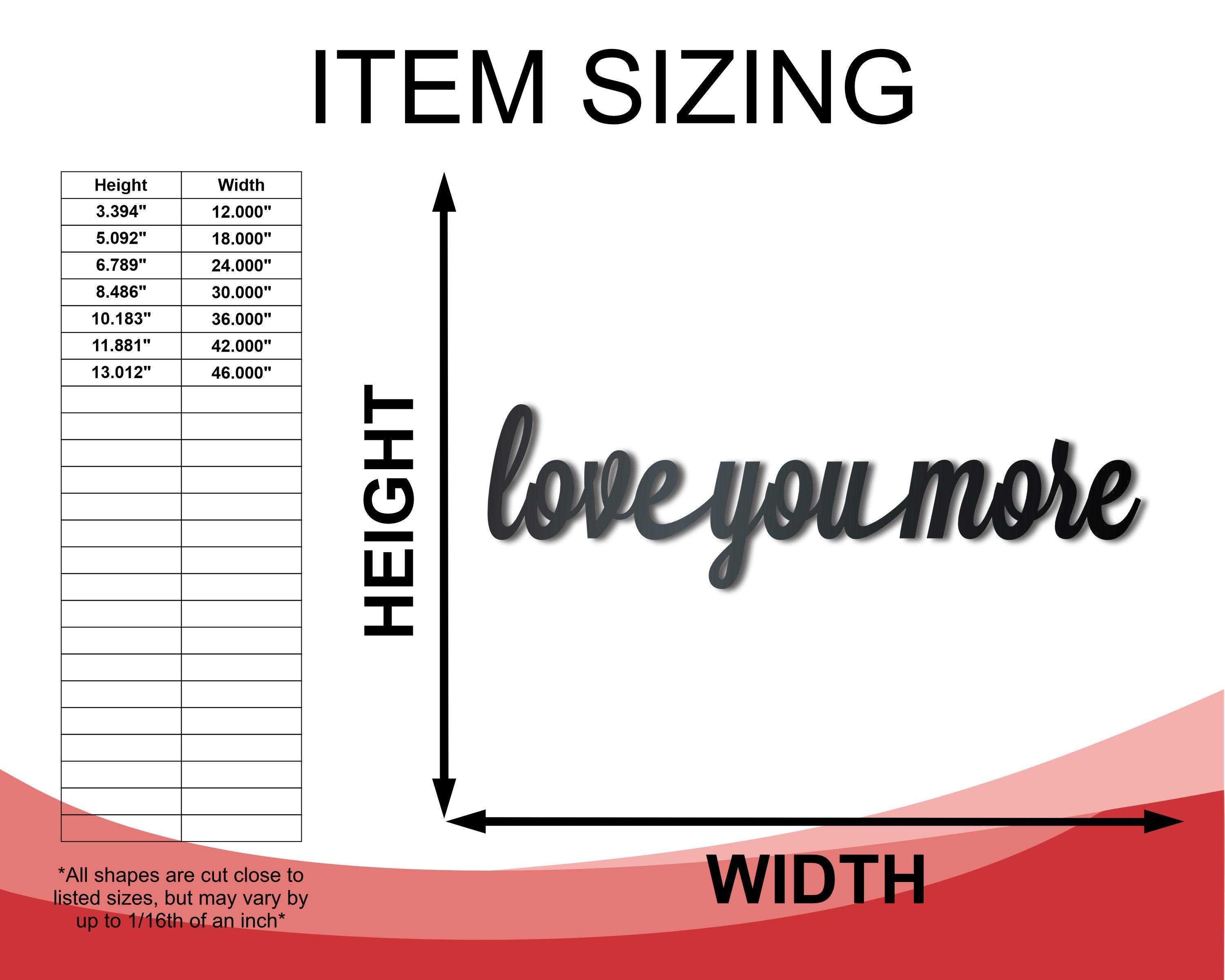 Metal Love You More Wall Art - Metal Sign - 14 Color Options – 24