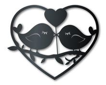 Load image into Gallery viewer, Metal Love Birds Wall Art - Metal Love Sign - 14 Color Options - Valentines Day - Wedding - Anniversary
