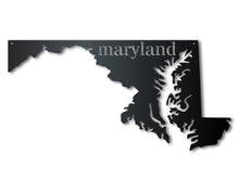 Load image into Gallery viewer, Metal Maryland Wall Art - Custom Metal US State Sign - 14 Color Options
