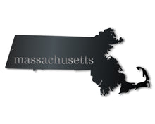 Load image into Gallery viewer, Metal Massachusetts Wall Art - Custom Metal US State Sign - 14 Color Options
