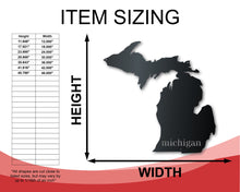 Load image into Gallery viewer, Metal Michigan Wall Art - Custom Metal US State Sign - 14 Color Options
