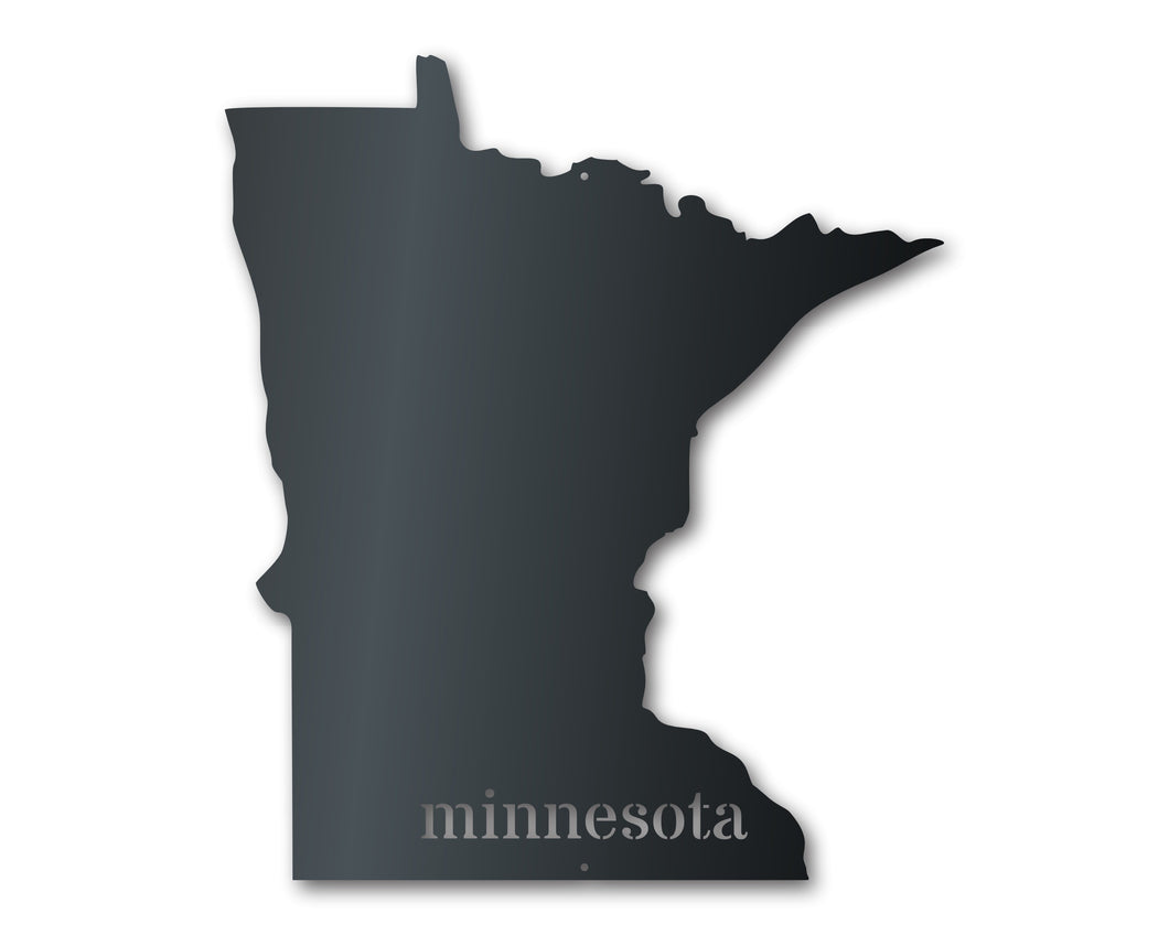 Metal Minnesota Wall Art - Custom Metal US State Sign - 14 Color Options