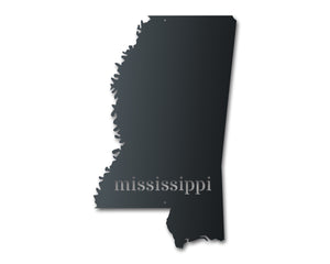 Metal Mississippi Wall Art - Custom Metal US State Sign - 14 Color Options