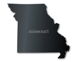 Metal Missouri Wall Art - Custom Metal US State Sign - 14 Color Options
