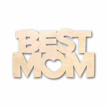 Load image into Gallery viewer, Mother&#39;s Day Craft Unfinished Wood Cutout &quot;Best Mom&quot; DIY handmade Gift

