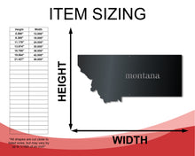 Load image into Gallery viewer, Metal Montana Wall Art - Custom Metal US State Sign - 14 Color Options
