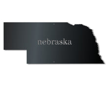 Load image into Gallery viewer, Metal Nebraska Wall Art - Custom Metal US State Sign - 14 Color Options

