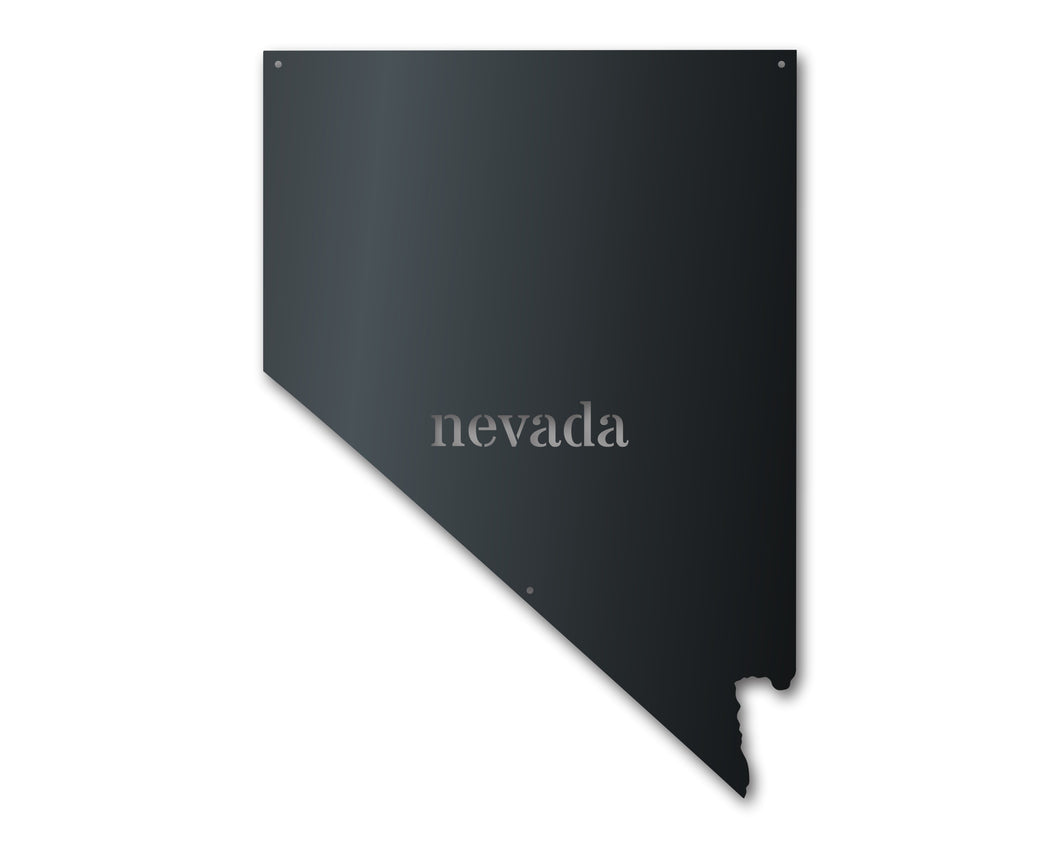 Metal Nevada Wall Art - Custom Metal US State Sign - 14 Color Options