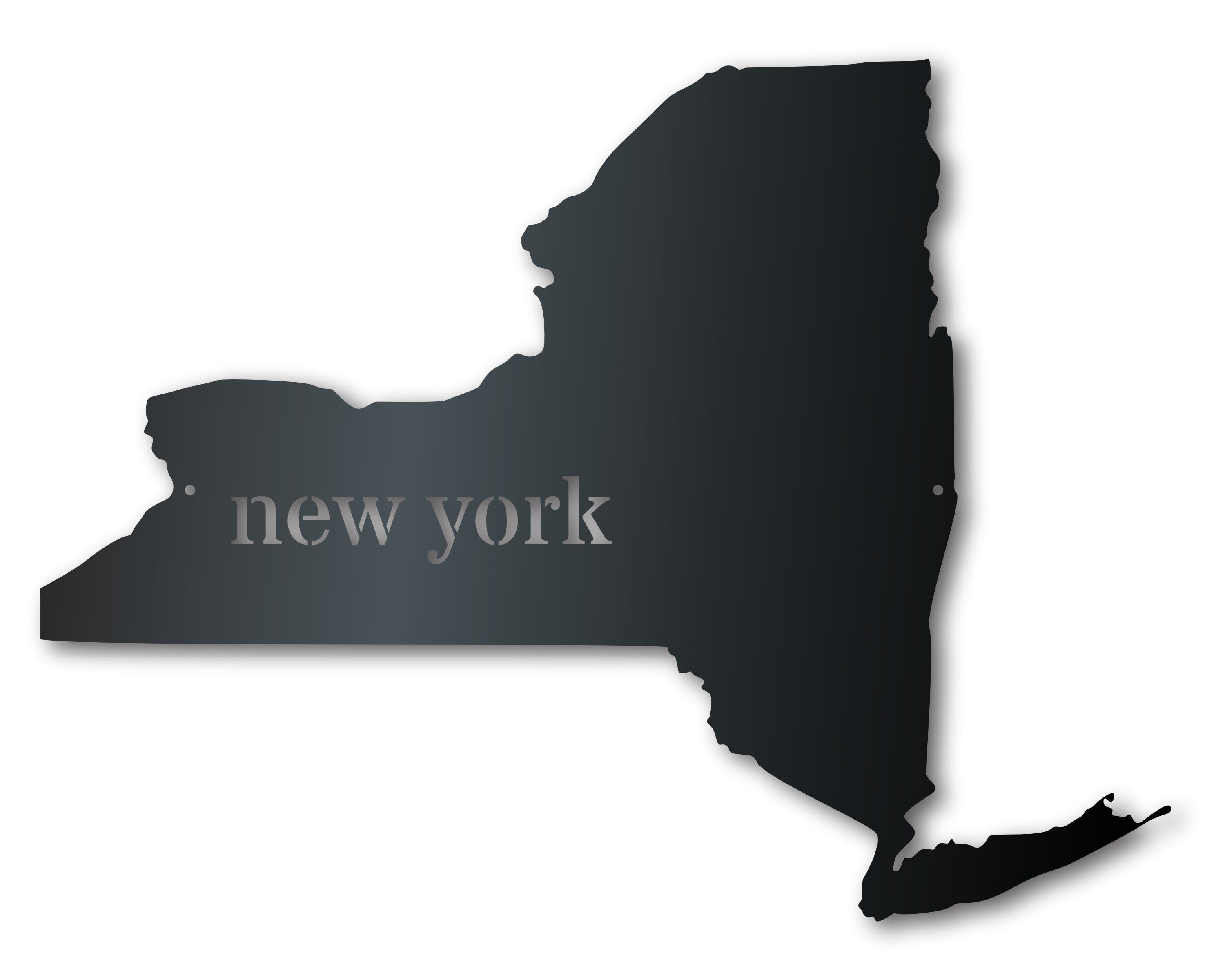 Metal New York Wall Art - Custom Metal US State Sign - 14 Color Options