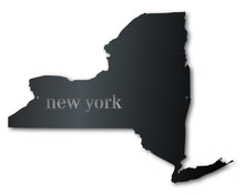 Load image into Gallery viewer, Metal New York Wall Art - Custom Metal US State Sign - 14 Color Options
