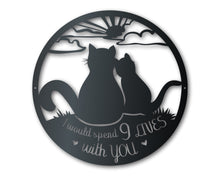 Load image into Gallery viewer, Metal Nine Lives Love Wall Art - Custom Metal Sign - 14 Color Options
