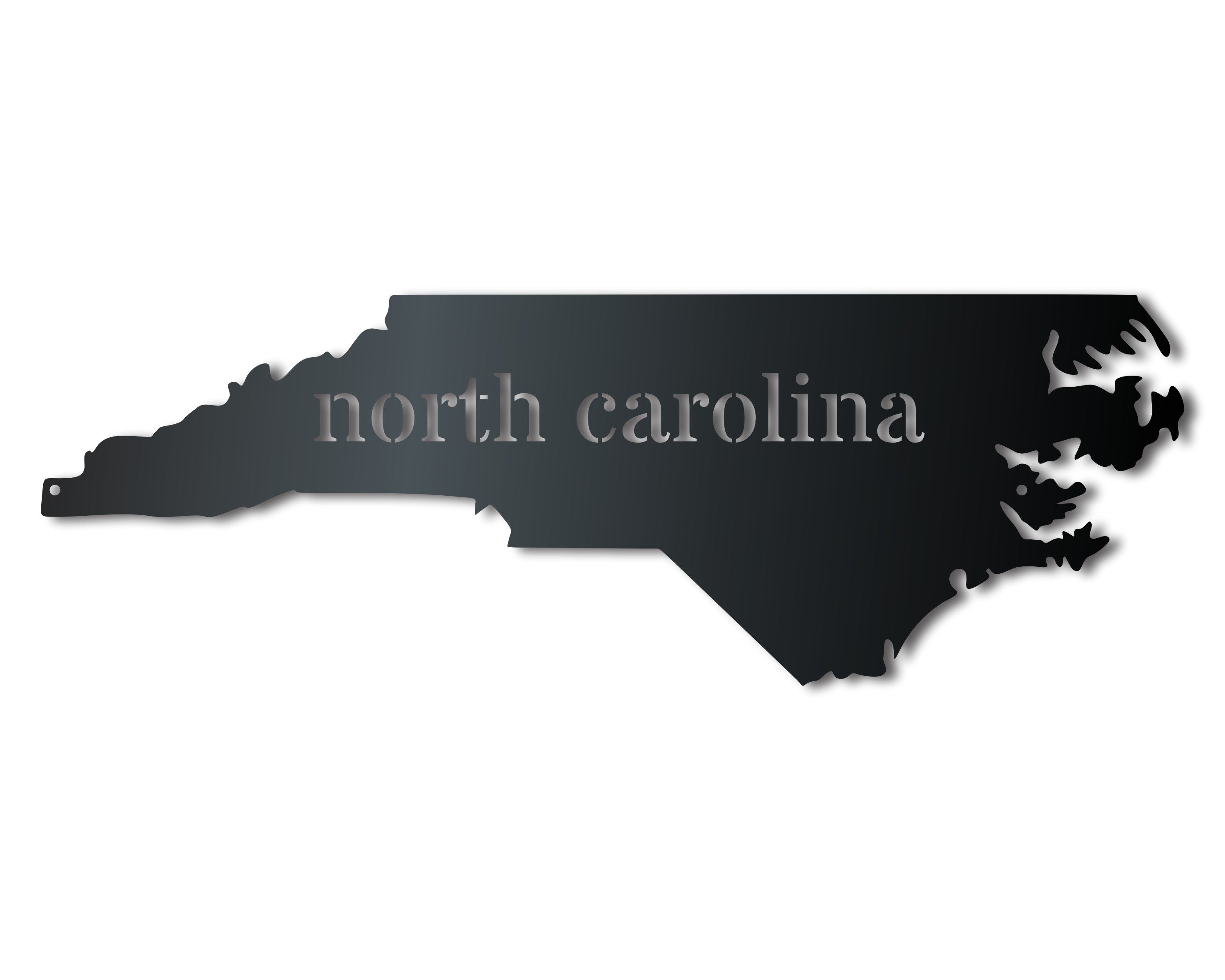 Metal North Carolina Wall Art - Custom Metal US State Sign - 14 Color Options