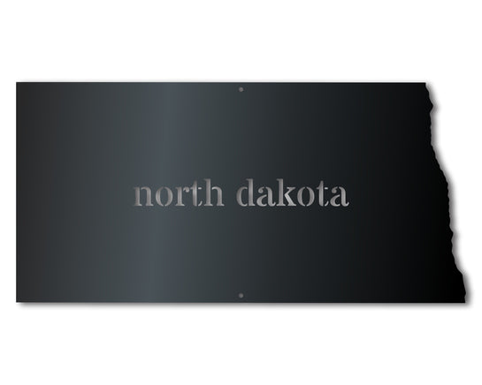Metal North Dakota Wall Art - Custom Metal US State Sign - 14 Color Options