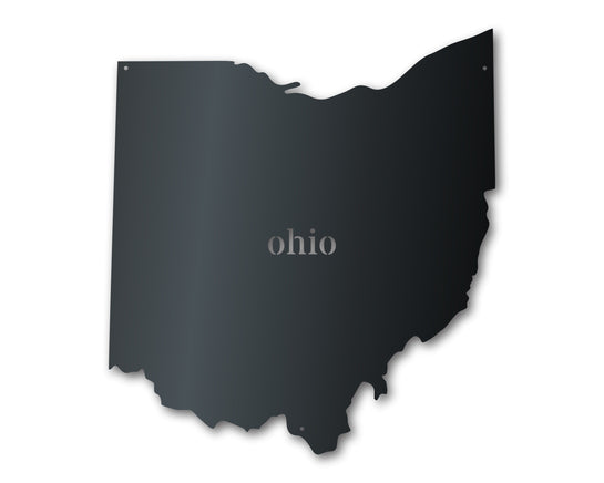 Metal Ohio Wall Art - Custom Metal US State Sign - 14 Color Options