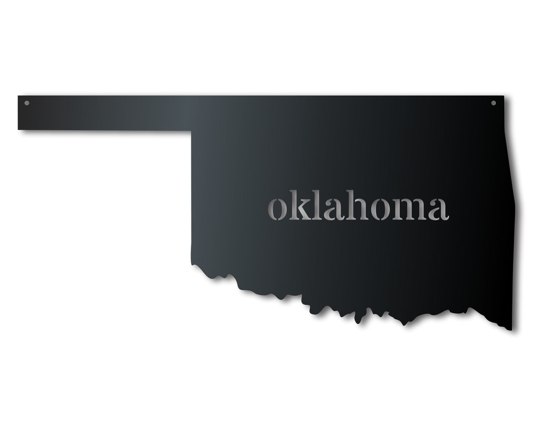 Metal Oklahoma Wall Art - Custom Metal US State Sign - 14 Color Options