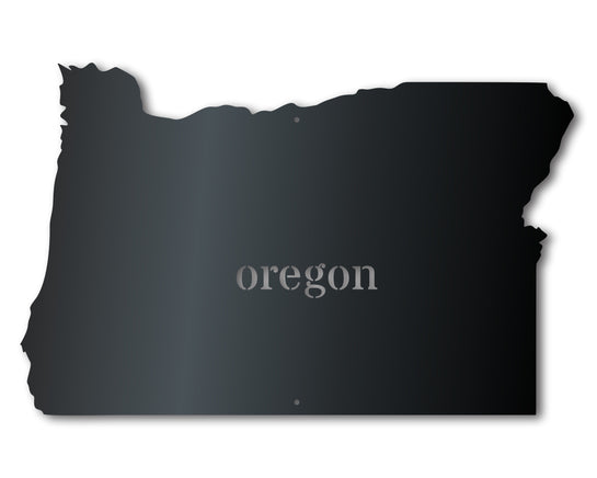 Metal Oregon Wall Art - Custom Metal US State Sign - 14 Color Options