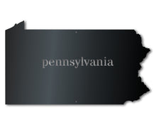 Load image into Gallery viewer, Metal Pennsylvania Wall Art - Custom Metal US State Sign - 14 Color Options
