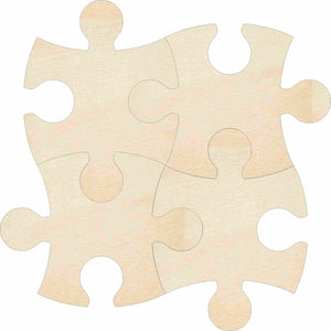 Unfinished Wood Interlocking Puzzle Shape | Autism Awareness | Craft Cutout | up to 46" DIY