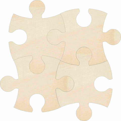 Unfinished Wood Interlocking Puzzle Shape | Autism Awareness | Craft Cutout | up to 46" DIY