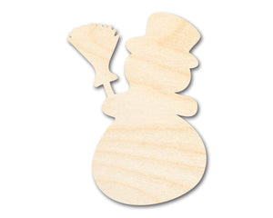 Unfinished Wood Snowman Shape - Winter Craft - up to 36"