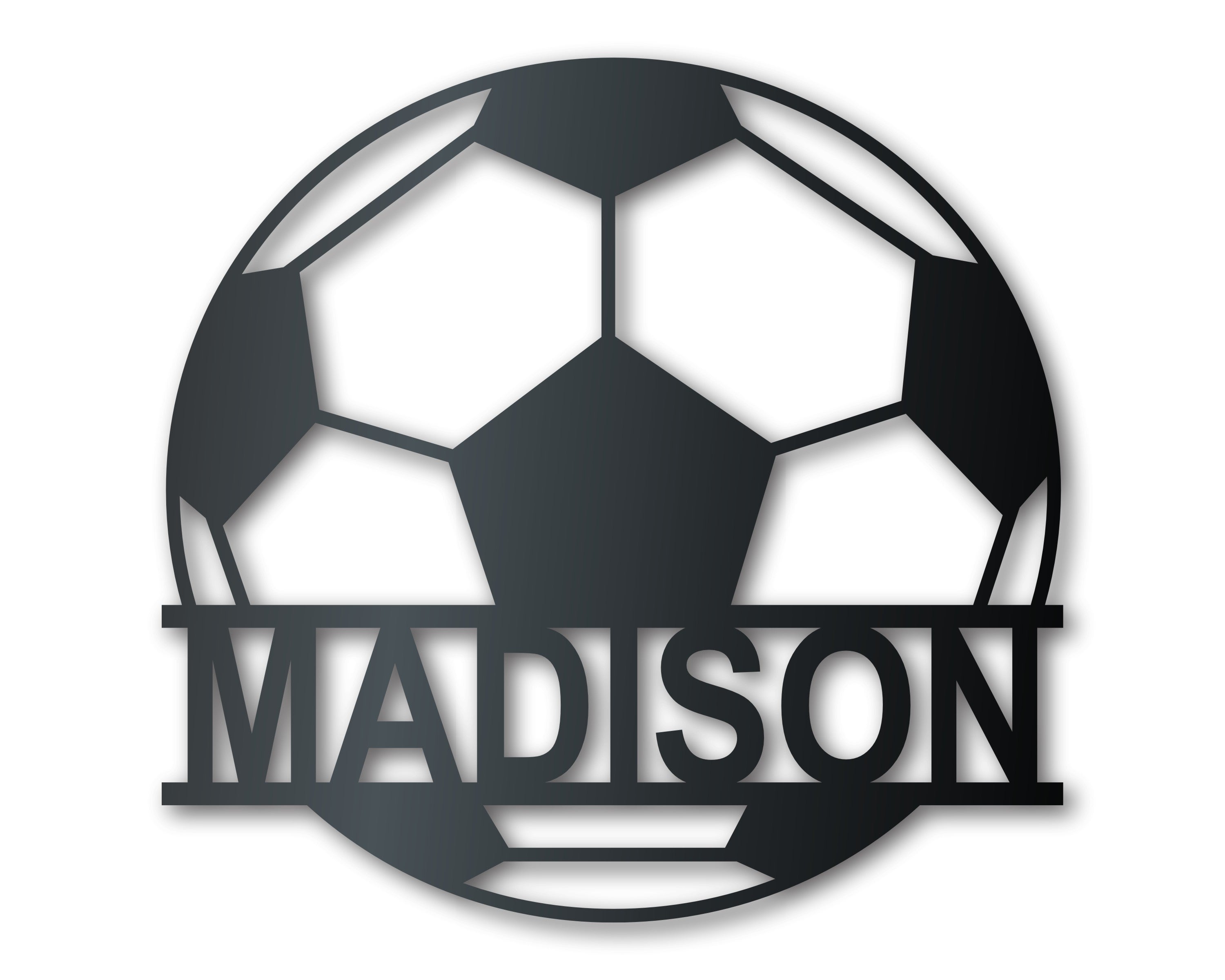 Custom Metal Soccer Monogram Wall Art - Metal Sports Sign - 14 Color Options