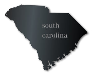 Metal South Carolina Wall Art - Custom Metal US State Sign - 14 Color Options