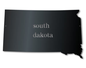 Metal South Dakota Wall Art - Custom Metal US State Sign - 14 Color Options