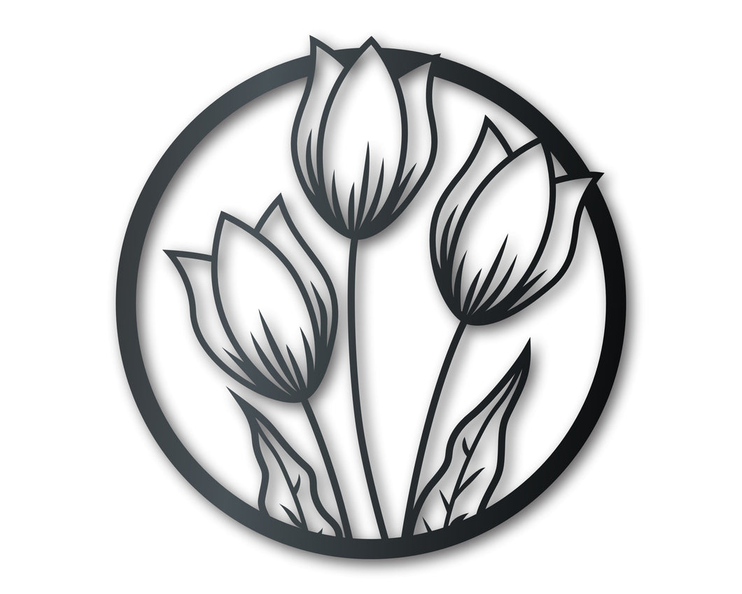 Metal Spring Tulips Wall Art - 14 Color Options