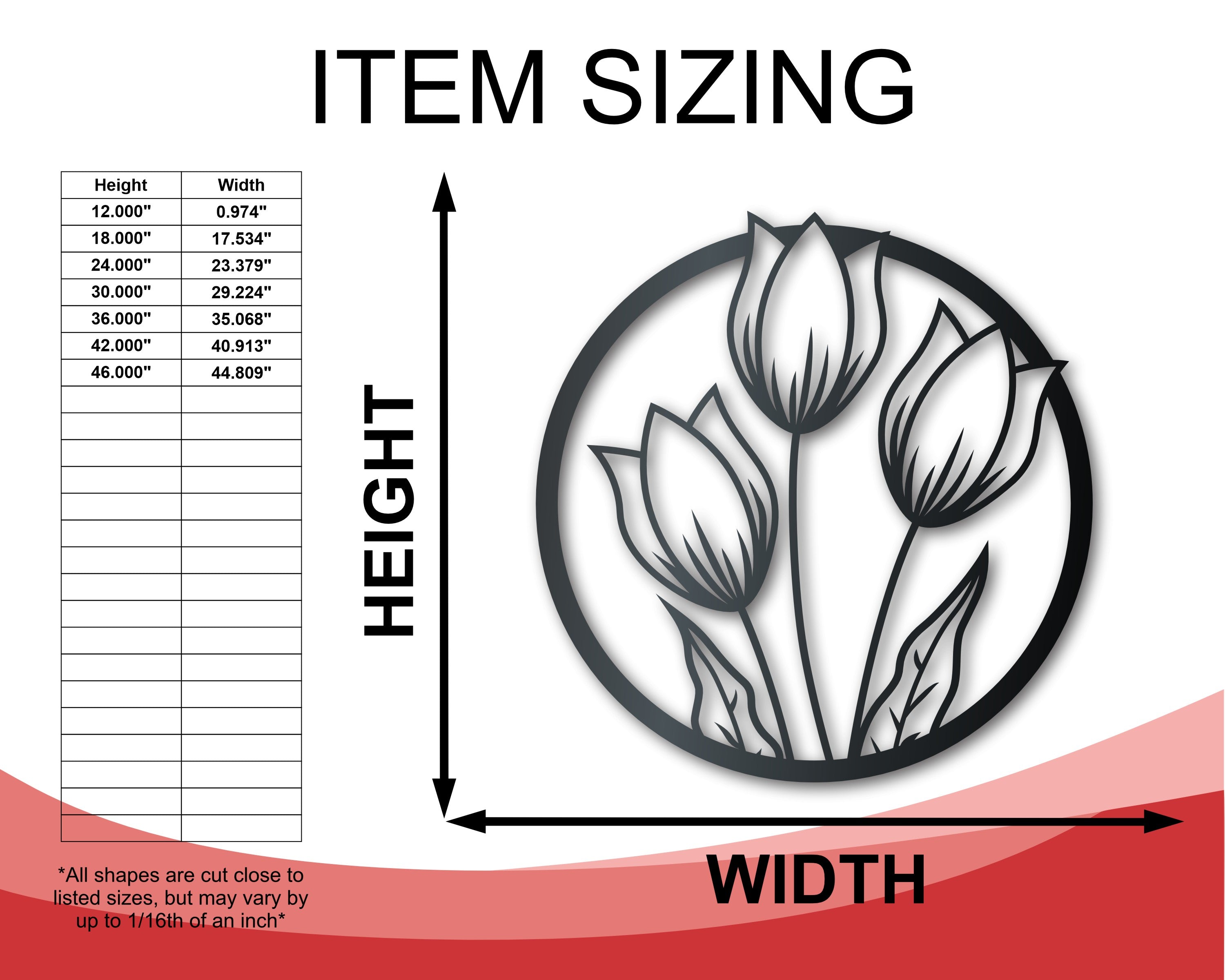 Metal Spring Tulips Wall Art - 14 Color Options