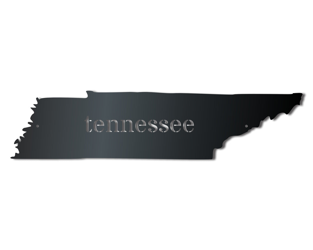 Metal Tennessee Wall Art - Custom Metal US State Sign - 14 Color Options