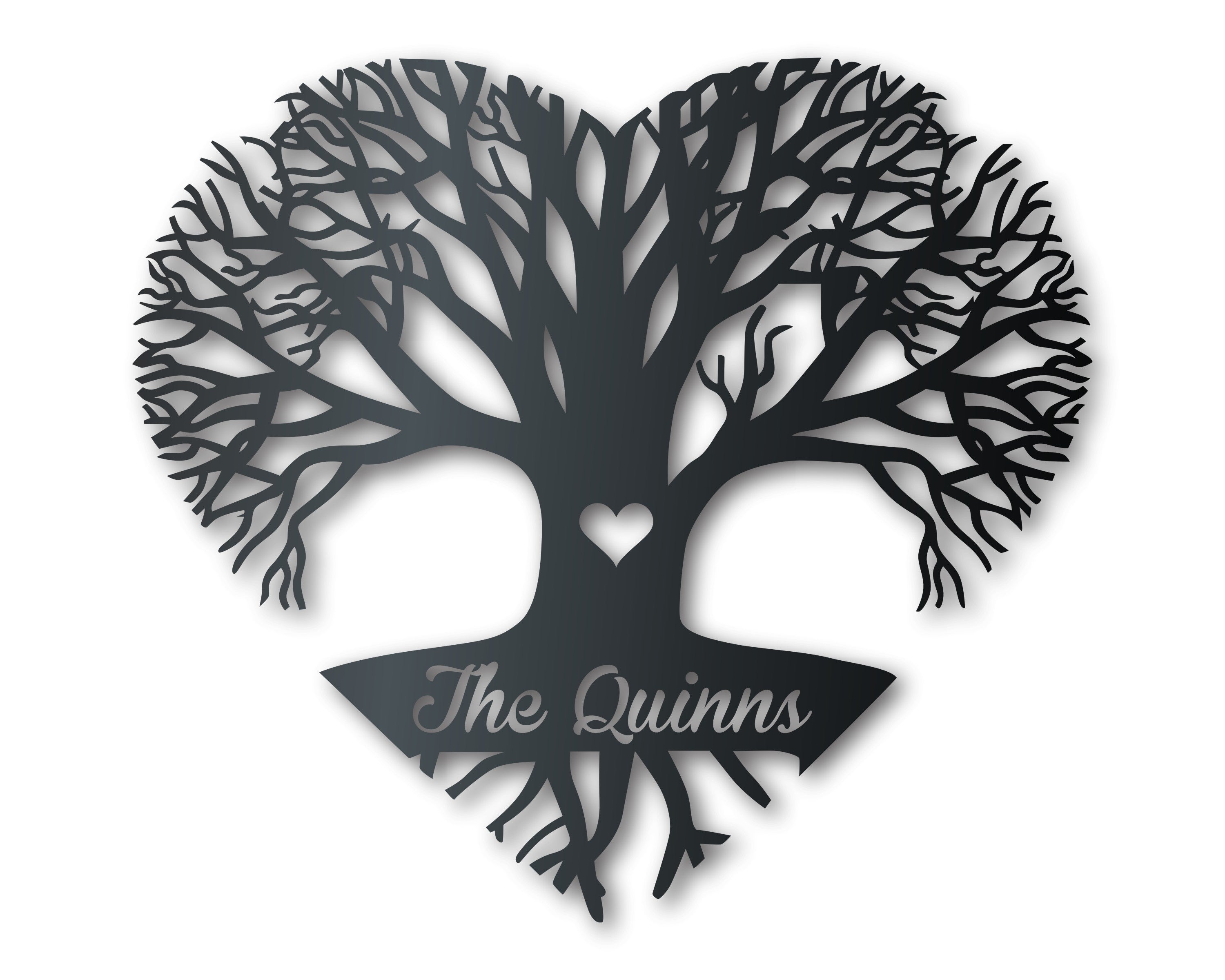 Metal Custom Tree of Love Wall Art - Custom Metal Sign - 14 Color Options