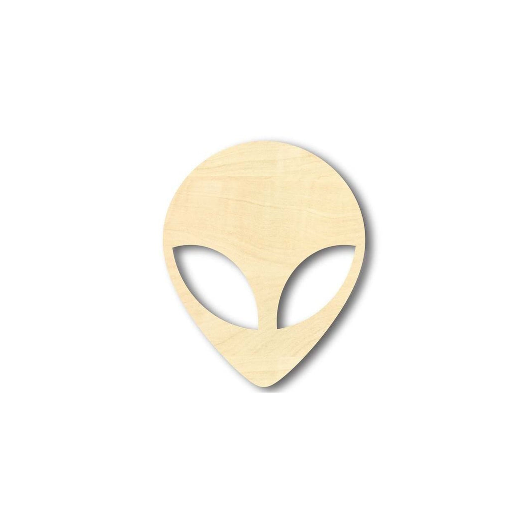 Unfinished Wooden Alien Head - Outer Space - Craft - up to 24