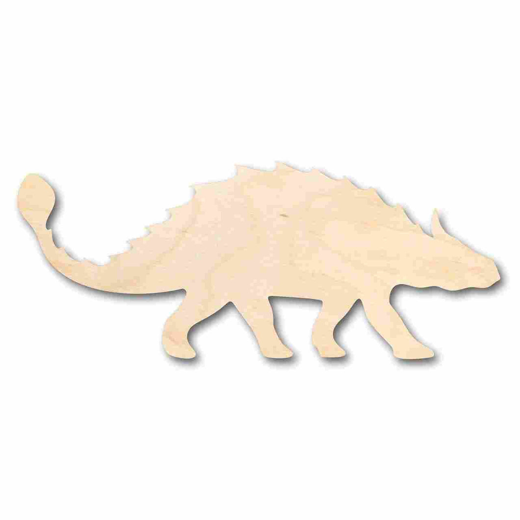 Unfinished Wooden Ankylosaurus Shape - Dinosaur - Craft - up to 24