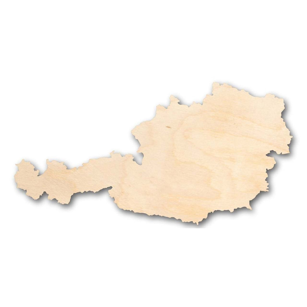 Unfinished Wooden Austria Shape - Country - Craft - up to 24