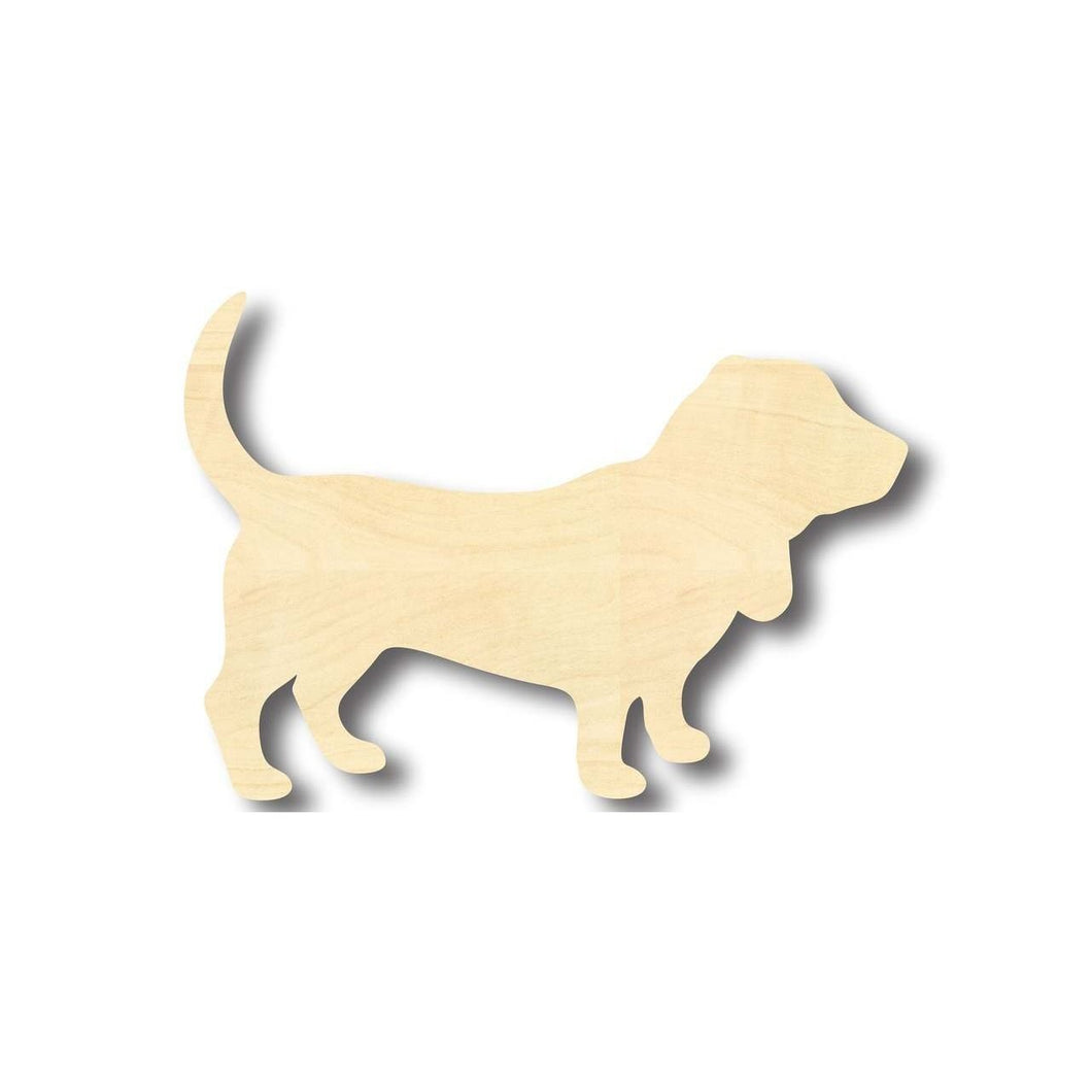 Unfinished Wooden Basset Hound Dog Shape - Animal - Pet - Craft - up to 24