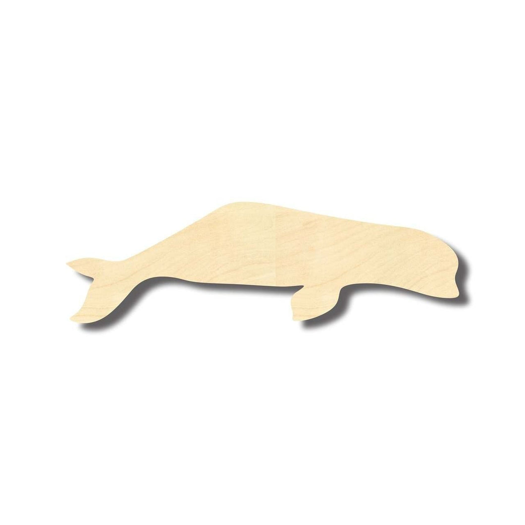 Unfinished Wooden Beluga Whale Shape - Ocean - Craft - up to 24