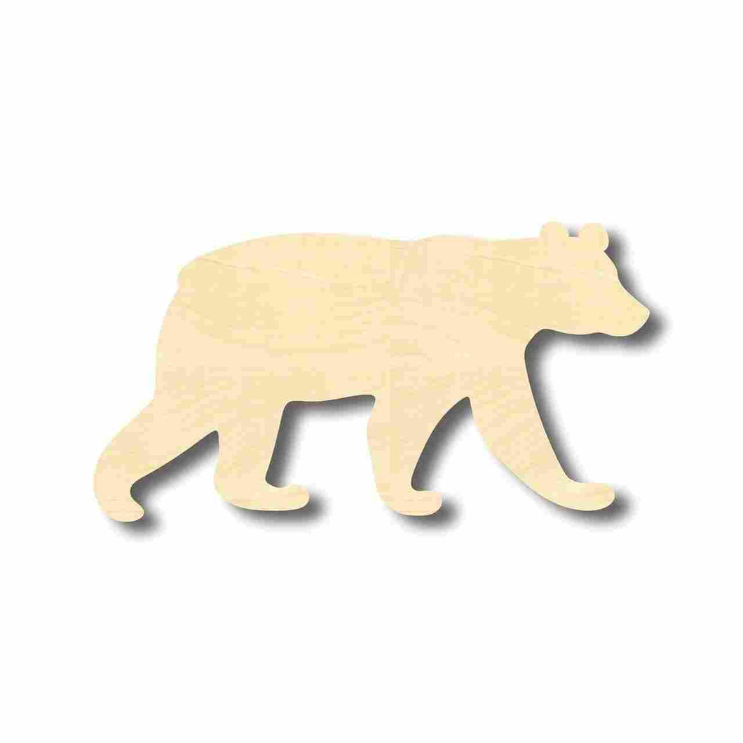 Unfinished Wooden Black Bear Shape - Animal - Craft - up to 24