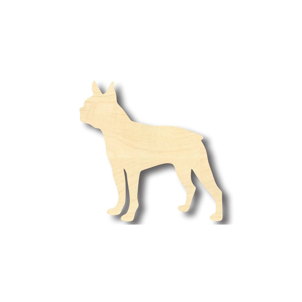 Unfinished Wooden Boston Terrier Dog Shape - Animal - Pet - Craft - up to 24" DIY-24 Hour Crafts