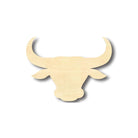 Unfinished Wooden Bull Head Logo Shape - Animal - Sports - Craft - up to 24" DIY-24 Hour Crafts