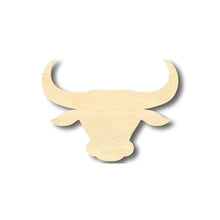 Load image into Gallery viewer, Unfinished Wooden Bull Head Logo Shape - Animal - Sports - Craft - up to 24&quot; DIY-24 Hour Crafts
